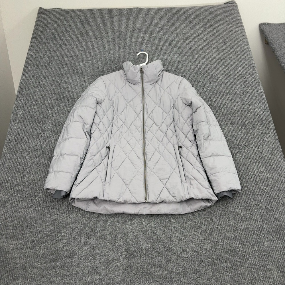 Zeroxposur Jacket Womens L Gray Polyester Nylon Quilted Puffer Mock Neck Casual